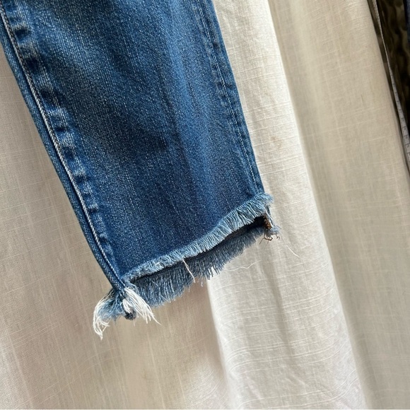 Madewell perfect vintage Jean medium indigo wash distressed raw hem size 25 - Picture 5 of 15